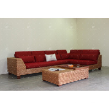 Utterly Interesting Sectional Sofa Set for Indoor Furniture Using Natural Water Hyacinth Weaving